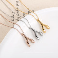 Personalized Lucky Choker Pendant Wishbone Necklace